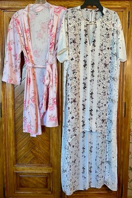 Lot/2 Laura Ashley Floral Robe Size M And BGBG Mumu Dress With Violet Print Size S