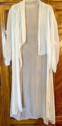 Made In Italy - Thin White Silk Duster - No Size