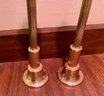 Vintage Brass Decorative Oil Lampstands - Miniature Lampposts From The Orient Express - Pair