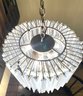 Vintage Venini Murano Glass - Spiral Waterfall Chandelier With Triedri Glass Prisms - 54'T X 20.5'W
