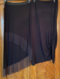 Lot/2 Black Skirts - BCBG Ruffles Size M  And BCBG Tied Jersey Size XS
