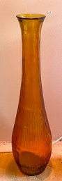 Tall Golden Brown Decorative Glass Vase - Newer Not Vintage