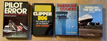 Lot/4 Vintage Hardback Books - Pilot Error, Clipper 806, Pressure Cooker, Handling The Big Jets