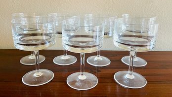 Set/7 Vintage Teardrop Crystal - Cocktail Coupes Or Sherbet Glasses - 5.5'T