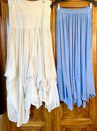 Lot/2 Skirts - Made In Morocco Purple Skirt - No Size -  And Cute Options White Gathered Skirt