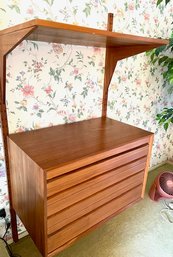 Mid-century Hanging Adjustable Wall Chest Or Desk With 4 Drawers And 1 Shelf - 31.5'L X 21.25'T X 18.25'D