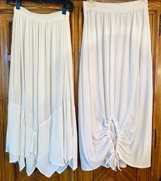 Lot/2 Long White Skirts - Made In Morocco And Moonlight - Both Fit Size S/m