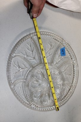 47   EGG AND OTHER CUT GLASS PLATTER