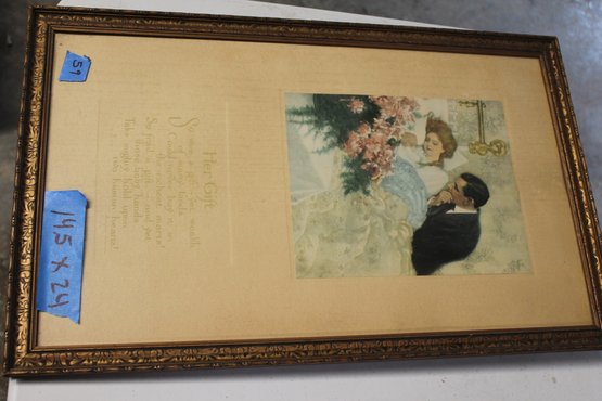 59   1915  FATHER TO WIFE BIRTH ART FRAMED
