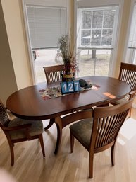 Dining Room Table With Leaf And 4 Chairs ( Includes Table Cover ) - Table Is 54' Plus The Leaf Is 28'