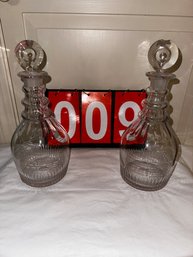 A Pair Of English Cut Glass Decanters