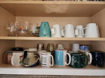 Lot Of Cups / Coffee Mugs - 2 Shelves Full