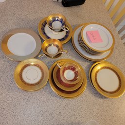 023 -GOLD COLORED CHINA SET