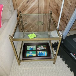 123 - Brass Vintage End Table