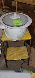 140- Crock Pot And Vintage Step Stool