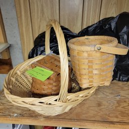 158 - One Longaberger Basket And Two Misc Baskets