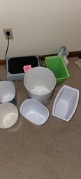 054 - LOT OF TRASH BUCKETS AND MORE