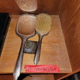 117 -  STERLING BRUSH - MIRROR AND BOX