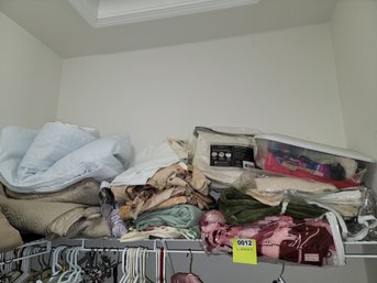 012 - CLOSET LOT INCLUDES LINENS  AND MORE