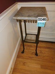 046 - MARBLE TOP END TABLE