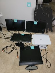 107 - 4 Monitors & HP Printer