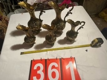 SET 4 METAL (COPPER MAYBE?) PITCHERS - Lot 361