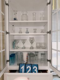 Cabinet Full Of Kitchen Glassware #123