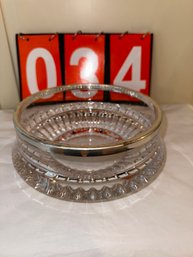 Gorham Lead Crystal Bowl With Silver-plated Rim
