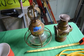 005 PAIR BRASS LANTERNS