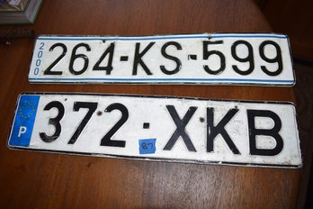 87  Pair European License Plates