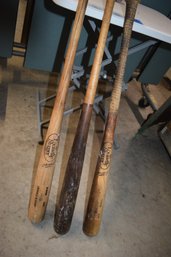 180 3 Vintage Wood Bats 1 Is Signed