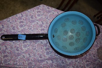 65    1960s Blue Metal Strainer