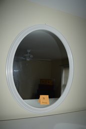 18 White Oval Mirror