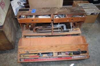 192 Antique Carpenters Box With Tools