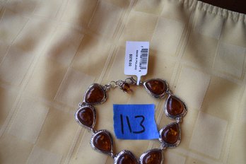 113  New Bracelet Amber In Sterling