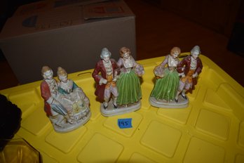 195    3 CERAMIC COLONIAL FIGURES  VINTAGE