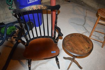 74 Hitchcock Chair W/ Side Table