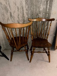Two Wingback Chairs And A Folding Table