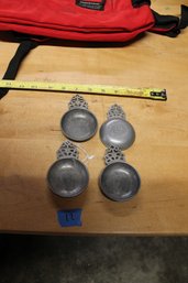 12  SET OF 4 VINTAGE PEWTER SMALL DISH?