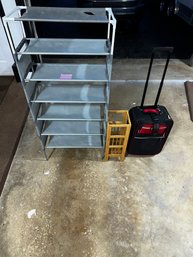 173 - SHOE RACK (HAS RIP - SEE PICS ) - LUGGAGE/BACKPACK - TP HOLDER