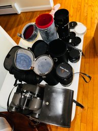 194 - Vintage Camera Lenses And Binoculars