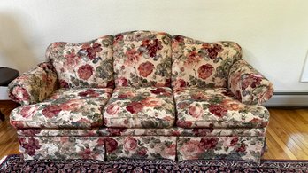 009 - UPHOLSTERED FLORAL COUCH - IN GREAT CONDITION