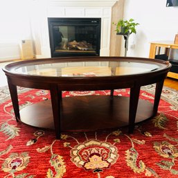026 - AMAZING OVAL COFFEE TABLE - GLASS TOP