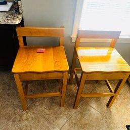 031 - TWO WOODEN CHAIRS