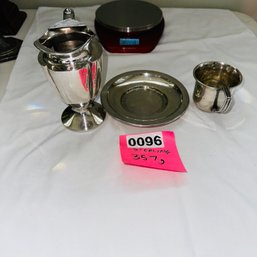 096 -  STERLING CUP AND TWO SHEFFIELD PLATED PIECES - SEE PICTURES