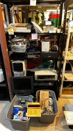 230 - Contents Only - Includes Electronics -  Sanyo Receiver - Dell PC - Typewriter - (shelving Not Included)