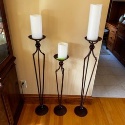 130 - 3 CANDLE HOLDERS