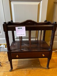 018 - VINTAGE CANTERBURY MAGAZINE RACK DRAWER