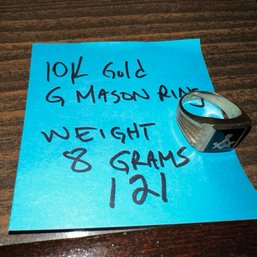 121 - 10K GOLD G MASON RING