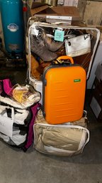 106 - LARGE MISC LOT INCLUDES LUGGAGE AND MUCH MORE